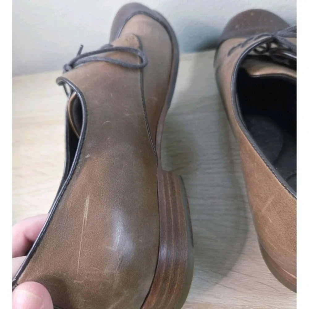 1883 by Wolverine Leather‎ Oxford Shoes Brown Cap Toe Lace Up Size 10